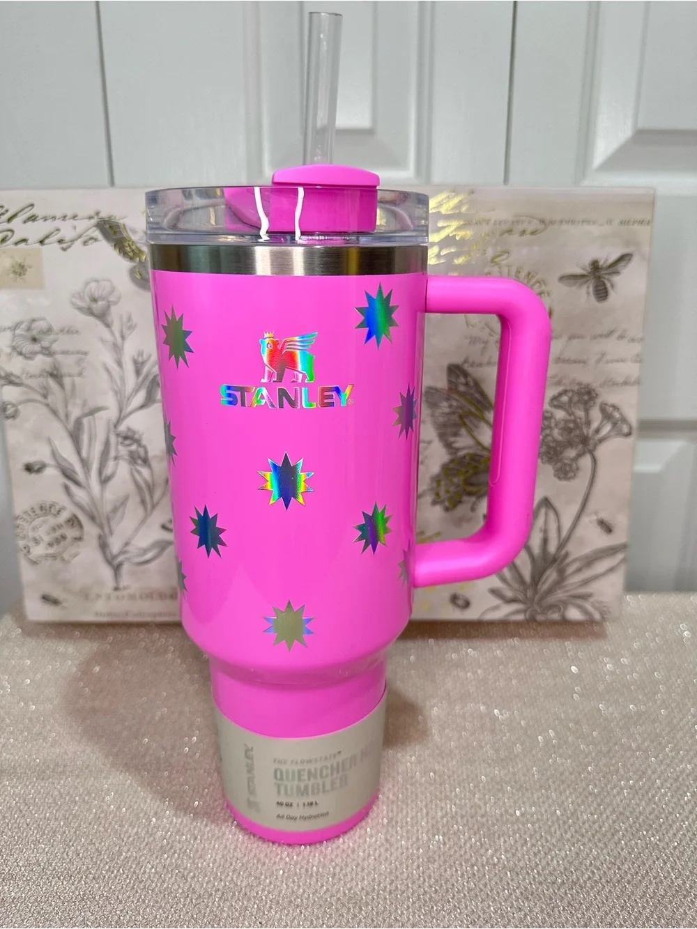 Stanley x Target Popsicle Pink Starburst Holographic Quencher 40 oz Tumbler - Picture 3 of 15